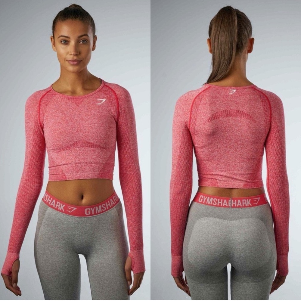 Gymshark Womens Vital Seamless Long Sleeve Cropped Shirt Size XS - Picture 1 of 7